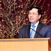 Phó Thủ tướng, Bộ trưởng Ngoại giao Phạm Bình Minh phát biểu tại Hội nghị. (Ảnh: TTXVN)