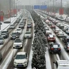 Tuyết rơi dày ảnh hưởng đến giao thông ở Trung Quốc. (Nguồn: xinhuanet)