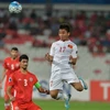 Trần Thành (áo trắng) ghi bàn thắng đưa Việt Nam đến U20 World Cup. (Nguồn: AFC)