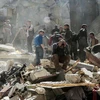 Cảnh hoang tàn sau vụ tấn công của Mỹ vào Syria. (Nguồn: ABC News)