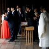 Các nghị sỹ Nhật Bản tại đền Yasukuni. (Nguồn: Reuters)