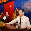 Đồng chí Nguyễn Đức Lợi, Tổng Giám đốc TTXVN phát biểu tại buổi khánh thành. (Ảnh: Trần Lê Lâm/TTXVN)