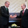 Tổng thống Nga Vladimir Putin (trái) và người đồng cấp Thổ Nhĩ Kỳ Tayip Erdogan. (Nguồn: Getty Images)