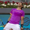 Nadal ăn mừng sau khi đánh bại Fognini. (Nguồn: AP)