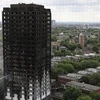 Hình ảnh tòa chung cư cao tầng Grenfell Tower sau đám cháy. (Nguồn: BBC)