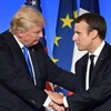 Tổng thống Pháp Macron tiếp đón người đồng cấp Mỹ Trump. (Nguồn: Getty Images)