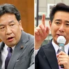 Yukio Edano (trái) và Seiji Maehara chạy đua vào vị trí lãnh đạo đảng Dân chủ đối lập. (Nguồn: asahi.com)