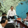Trưởng Ban Chỉ đạo Trung ương về Phòng chống thiên tai, Bộ trưởng Bộ Nông nghiệp và Phát triển nông thôn Nguyễn Xuân Cường phát biểu. (Ảnh: Vũ Sinh/TTXVN)