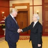 Tổng Bí thư Nguyễn Phú Trọng tiếp Tổng thống Hoa Kỳ Donald Trump thăm cấp Nhà nước tới Việt Nam. (Ảnh: Trí Dũng/TTXVN​)