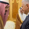 Quốc vương Saudi Arabia Salman và Thủ tướng Thổ Nhĩ Kỳ Binali Yildirim. (Nguồn: alarabiya.net)