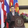 Tân Tổng thư ký ASEAN Dato Lim Jock Hoi phát biểu tại buổi lễ. (Ảnh: Đỗ Quyên/TTXVN)