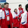Các vận động viên Triều Tiên tại Gangneung, Hàn Quốc. Yonhap/TTXVN)