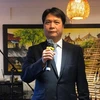 Đại sứ Nguyễn Việt Dũng phát biểu chúc mừng năm mới. (Ảnh: Khánh Linh/Vietnam+)