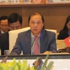 Thứ trưởng Ngoại giao Nguyễn Quốc Dũng phát biểu tại cuộc họp. (Ảnh: Huy Bình/TTXVN)