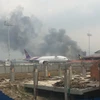 Hiện trường vụ rơi máy bay ở thủ đô Kathmandu, Nepal ngày 12/3. (Nguồn: Daily Star /TTXVN)