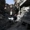 Cảnh đổ nát ở Douma sau các cuộc tấn công. (Nguồn: Reuters)