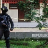 Cảnh sát phong tỏa để đảm bảo an ninh. (Nguồn: republika.co.id)