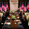 Quan chức Mỹ-Triều Tiên tại cuộc họp mở rộng. (Nguồn: straitstimes)