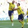 Granqvist (số 4) ăn mừng sau khi ghi bàn cho Thụy Điển. (Nguồn: Getty Images)