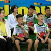 Đội bóng thiếu niên Thái Lan tại buổi họp báo. (Nguồn: Reuters)