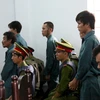 Phiên tòa xét xử 7 đối tượng gây rối công cộng diễn ra vào ngày 12/7. (Ảnh : Nguyễn Thanh/TTXVN)