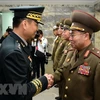 Trưởng đoàn đàm phán Hàn Quốc, Thiếu tướng Kim Do-gyun (trái) và Trưởng đoàn đàm phán Triều Tiên, Trung tướng An Ik-san (phải) tại cuộc đàm phán quân sự hôm 14/6 vừa qua. (Ảnh: Yonhap/TTXVN)