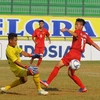 U16 Việt Nam (áo đỏ) thắng đậm U16 Timor Leste. (Nguồn: VFF)