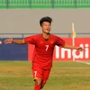Văn Chung ăn mừng sau khi ghi bàn cho U16 Việt Nam. (Nguồn: VFF)