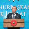 Tổng thống Thổ Nhĩ Kỳ Recep Tayyip Erdogan phát biểu tại Ankara ngày 3/8. (Ảnh: AFP/TTXVN)