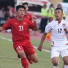 U16 Việt Nam (áo đỏ) đã phải dừng bước sau trận hòa đáng tiếc. (Nguồn: MFF)