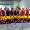 Đại sứ Việt Nam tại Indonesia đón đoàn tại sân bay. (Ảnh: Đỗ Quyên/Vietnam+)
