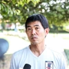 HLV trưởng Moriyasu Hajime của Olympic Nhật Bản. (Ảnh: Hoàng Linh/TTXVN)
