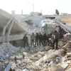 Cảnh đổ nát ở Syria sau các cuộc không kích. (Nguồn: AP)