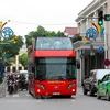 Chiếc xe buýt 2 tầng. (Ảnh: Minh Sơn/Vietnam+)