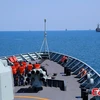 Tàu khu trục Hoàng Sơn của Trung Quốc tham gia tập trận. (Nguồn: china.org.cn)