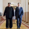 Tổng thống Moon Jae-in và nhà lãnh đạo Triều Tiên Kim Jong-un. (Nguồn: nytimes)