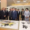 Tổng thống Hàn Quốc Moon Jae-in đến thăm Xưởng Nghệ thuật Mansudae. (Nguồn: Yonhap)