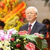 Tổng Bí thư Nguyễn Phú Trọng phát biểu chỉ đạo Đại hội. (Ảnh: TTXVN)