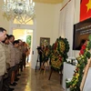 Đoàn đại biểu Bộ Các lực lượng vũ trang cách mạng Cuba viếng Chủ tịch nước Trần Đại Quang. (Ảnh: Vũ Lê Hà/TTXVN)