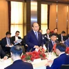 Thủ tướng Nguyễn Xuân Phúc phát biểu tại buổi tọa đàm với các doanh nghiệp bất động sản của Nhật Bản. (Ảnh: Thống Nhất/TTXVN)