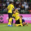 Niềm vui của các cầu thủ Malaysia sau bàn mở tỷ số của Talaha. (Nguồn: foxsports)