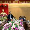 Ông Võ Văn Thưởng phát biểu chỉ đạo tại buổi làm việc. (Ảnh: Công Tường/TTXVN)