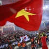 Quốc kỳ Việt Nam sẽ lại tung bay tại đấu trường Asian Cup 2019. (Ảnh: Trọng Đạt/TTXVN)