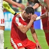Mahmoud Wadi bật khóc sau khi Palestine chỉ giành 1 điểm trước Jordan. (Nguồn: AFP)