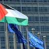 Cờ Palestine và cờ UE. (Nguồn: AP)