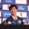 Công Phượng vui vẻ trong ngày ra mắt Incheon United. (Nguồn: incheonutd.com)
