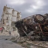 Cảnh đổ nát ở thành phố Idlib. (Nguồn: AFP/Getty Images)