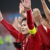 Tuyển thủ Nguyễn Quang Hải và các đồng đội tại vòng loại U23 châu Á 2020. (Ảnh: Trọng Đạt/TTXVN)