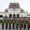 Quân nhân Nga tổng duyệt lễ đón nhà lãnh đạo Triều Tiên Kim Jong-un