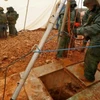 Đường hầm đã lấn sang lãnh thổ Israel khoảng vài chục mét ở độ sâu 55m. (Nguồn: AFP)